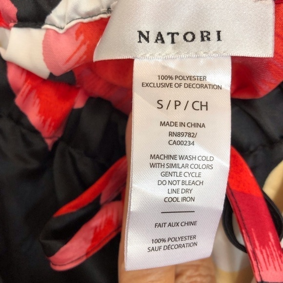 Natori pajama pants drawstring adjustable waist bold floral print silky feel - Picture 6 of 7